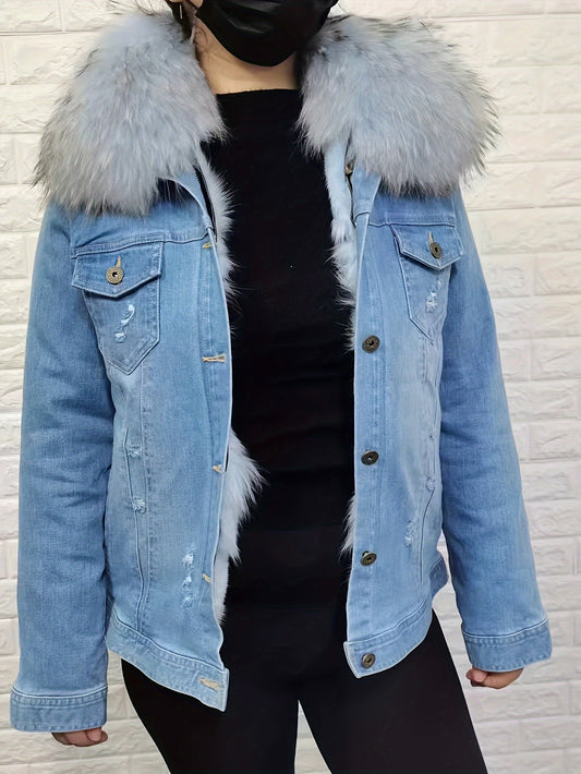 Stylish Denim Parka