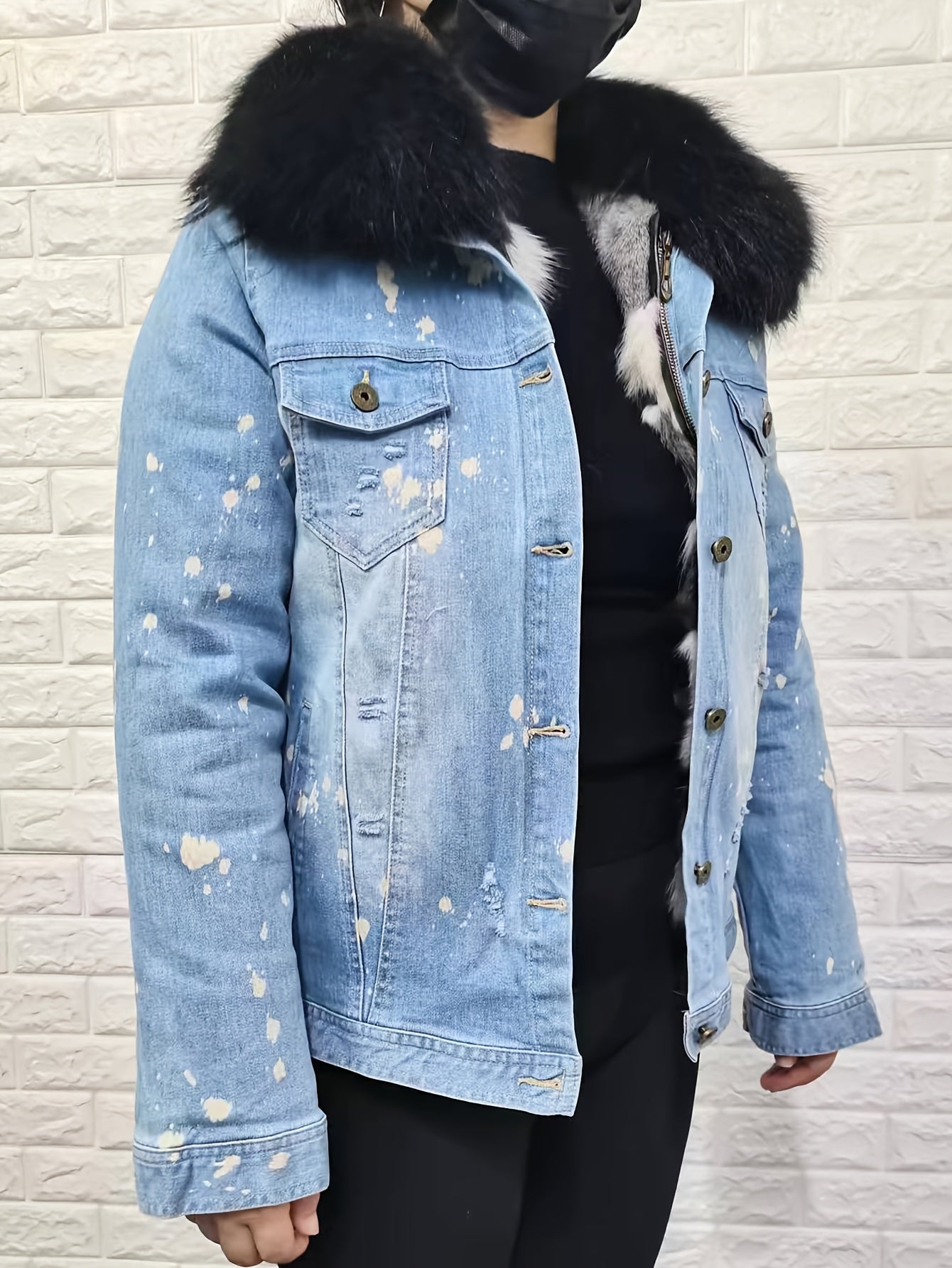 Button Up Denim Coat for Women