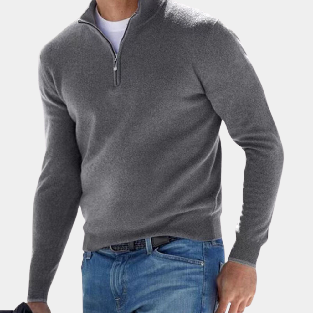 HANS - Versatile Long Sleeve Half-Zip Sweater for Men