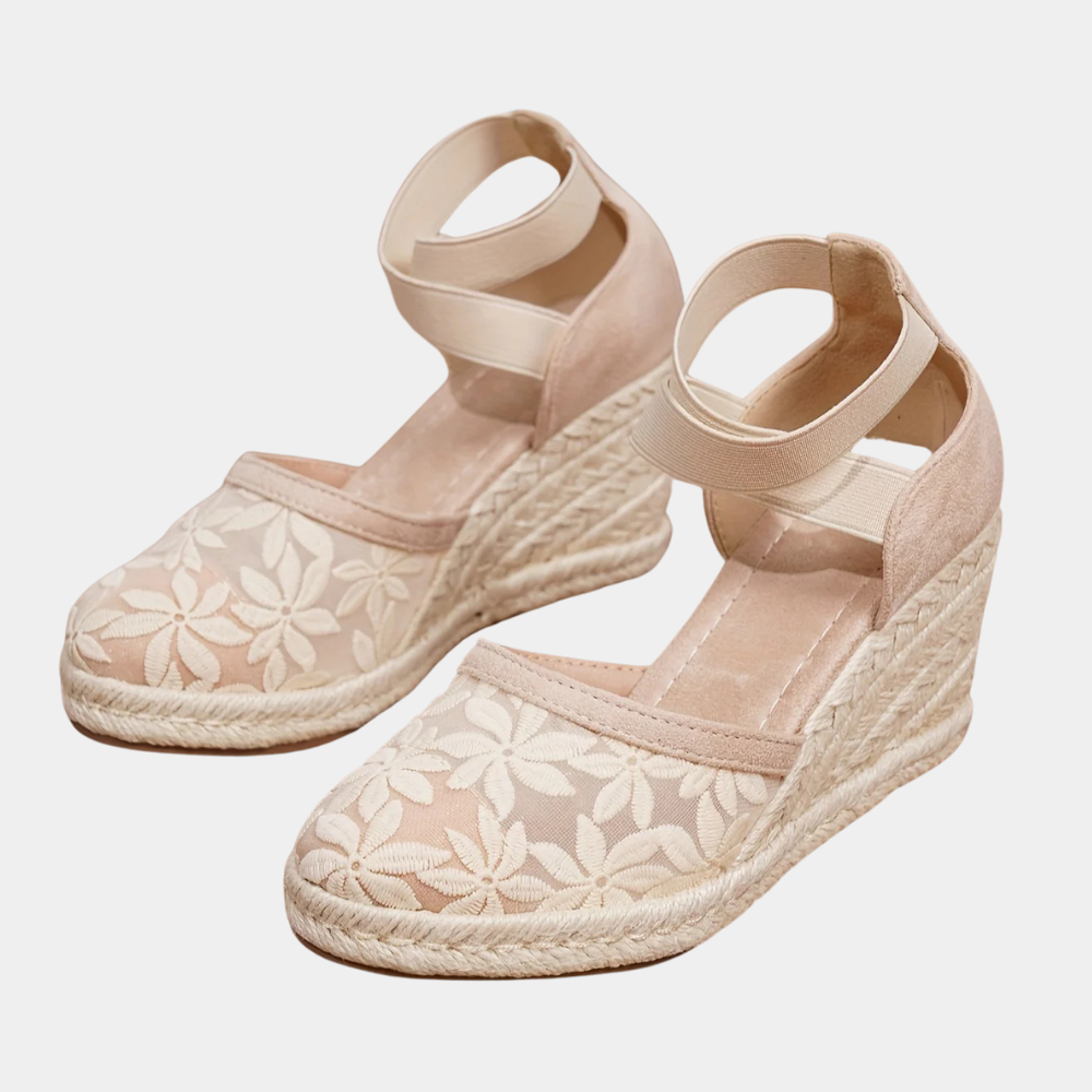 ABIGAIL - Timeless Floral Wedge Sandals for Women