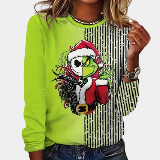 FREDA - Playful Christmas Print Sweater for Women