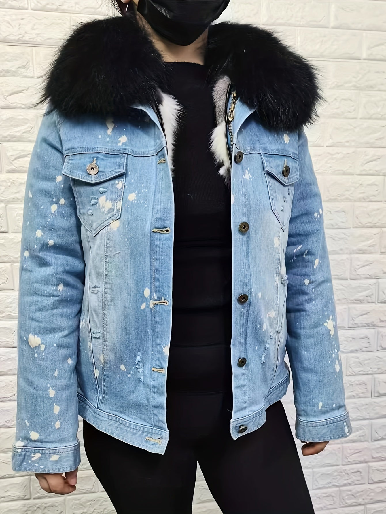 Button Up Denim Coat for Women