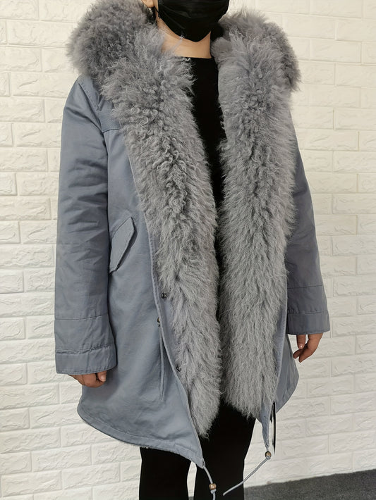 Faux Fur Lined Parka Coat